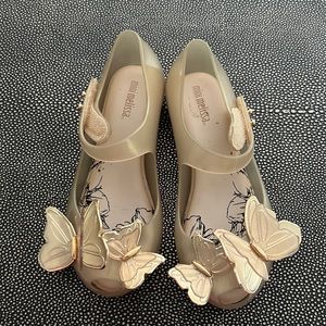 Mini Melissa’s size 11 gold w/ butterflies
